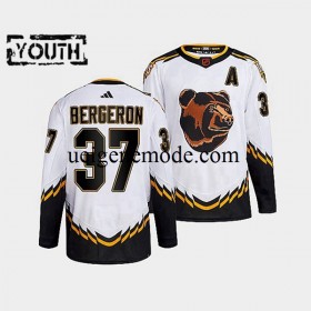 Kinder Boston Bruins Eishockey Trikot Patrice Bergeron 37 Adidas 2022 Reverse Retro Weiß Authentic